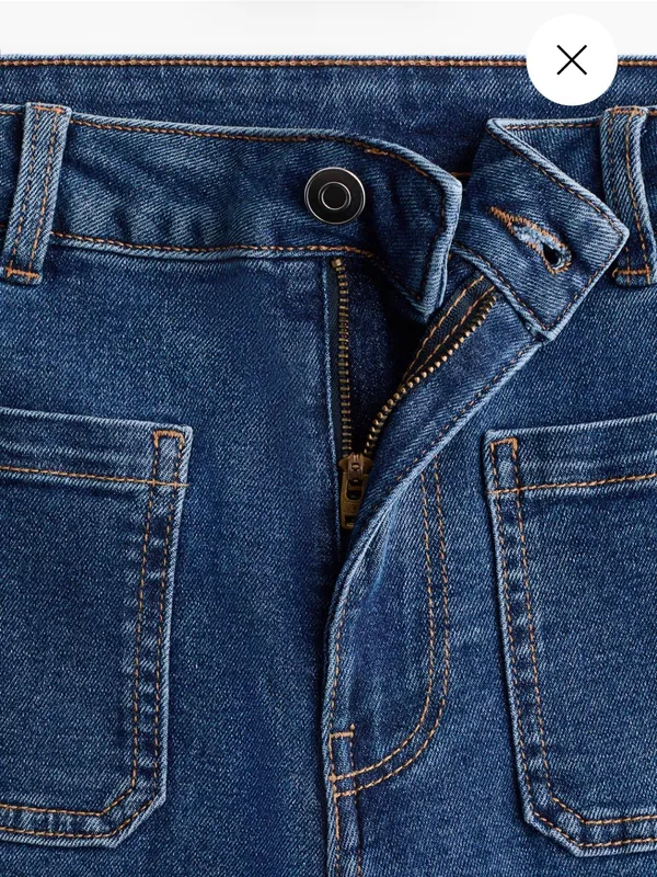 H&M Wide-Leg High-Waist Women's Jeans in Dark Blue, Size 0 - Image 4