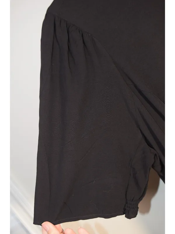 Old Navy Black Shift Dress Size XL Tall –Short Sleeve Keyhole Back Smocked Waist - Image 5