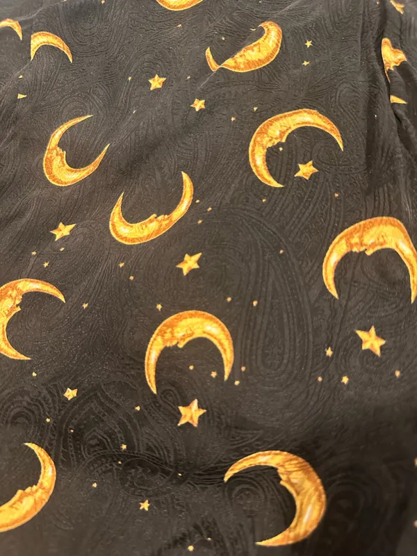 100% silk star and moon robe Black - Image 4