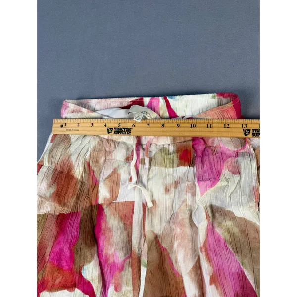 Pinch Womens Pink Abstract Geometric Print Wide Leg Crinkle Pants Small - Image 4