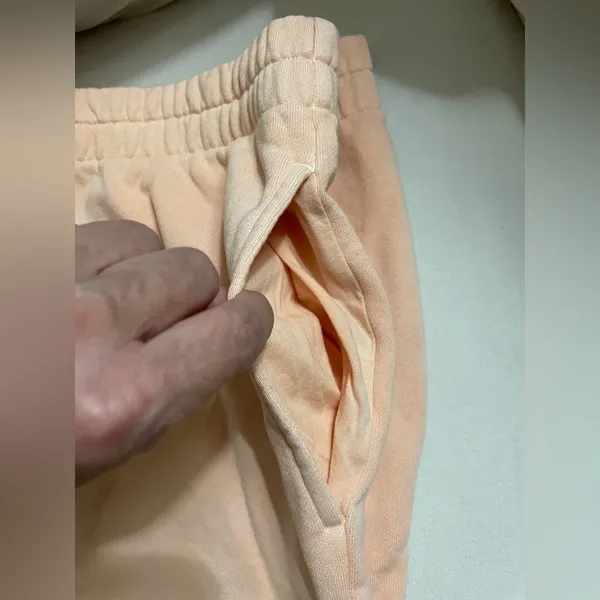 Skims NWT French Terry Low Rise Straight Leg Pant Cantaloupe Size L - Image 8
