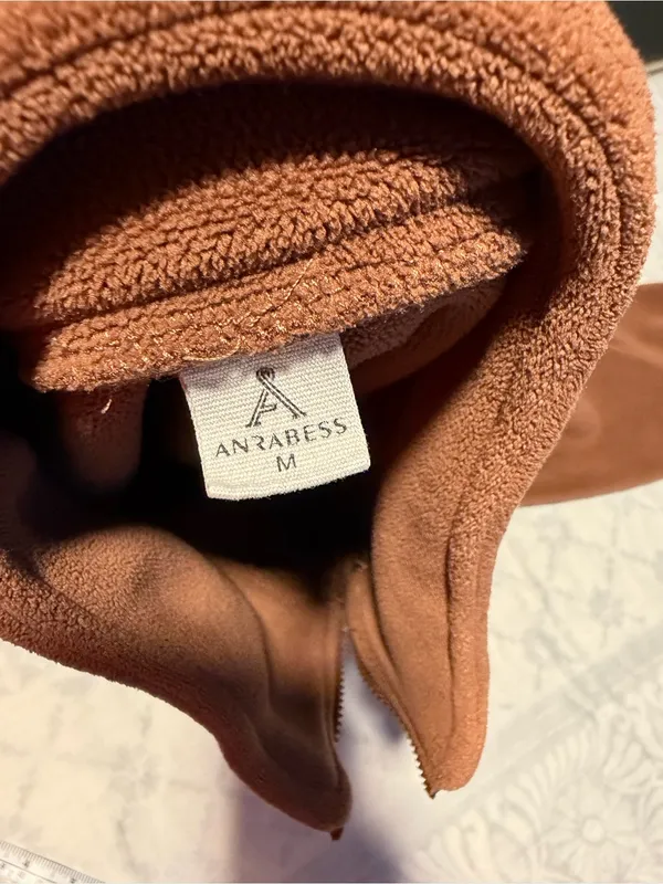 ANRABESS Relaxed Cropped Bomber Jacket in Brown Size M - Image 7