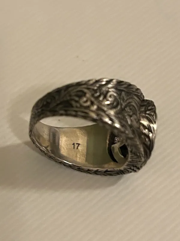 Gucci GG Logo Sterling Silver 925 Ring Unisex 445302 - Image 8
