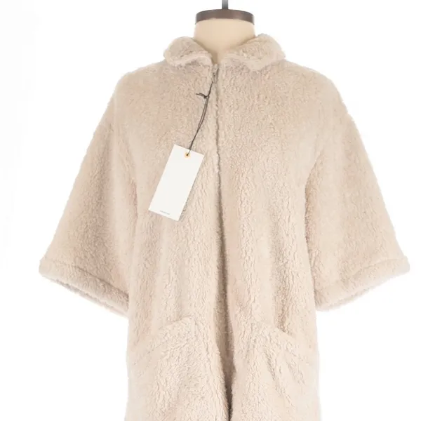 Rivet Utility Light Beige Stunner Teddy Sherpa Romper Small Cozy Loungewear - Image 3