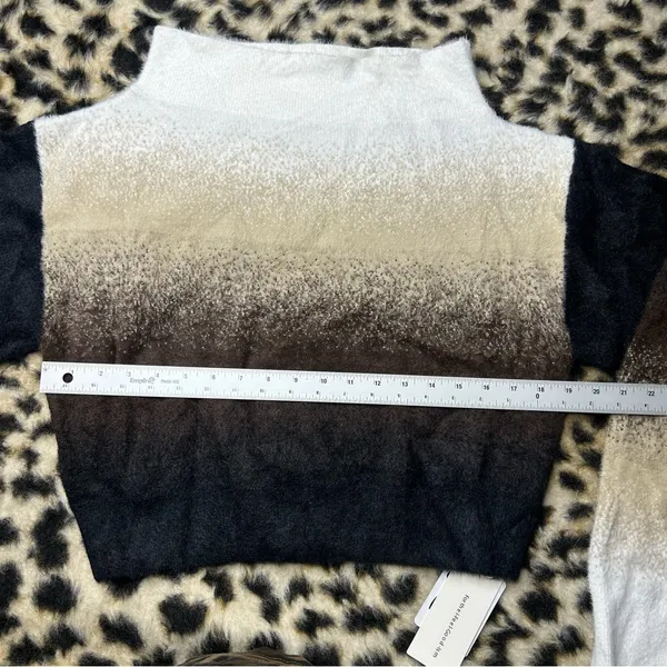 Commense Dawn Ombre Fuzzy Off The Shoulder Cropped Sweater XL NWT - Image 5