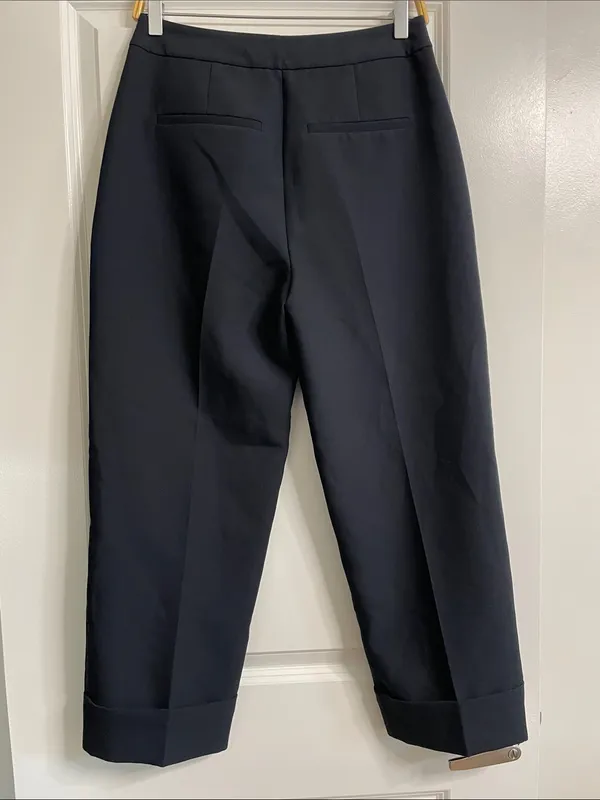 Abercrombie & Fitch High Rise Cuffed Tailored Straight Pants Size 28 Short - Image 6