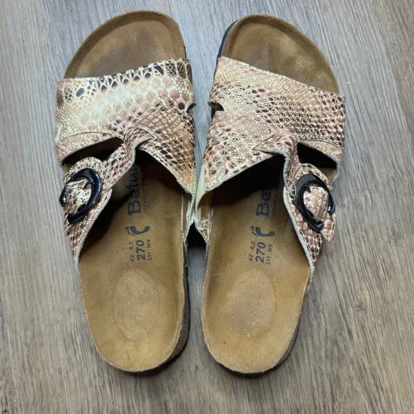 Betula Women's Licensed by Birkenstock Snakeskin Print Slides Size 11 - Image 6
