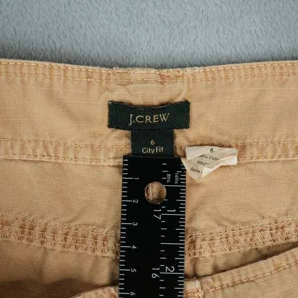 J‎ Crew Shorts Womens 6 City Fit Khaki Brown 33x5 Zipper Back Pockets Cotton - Image 8