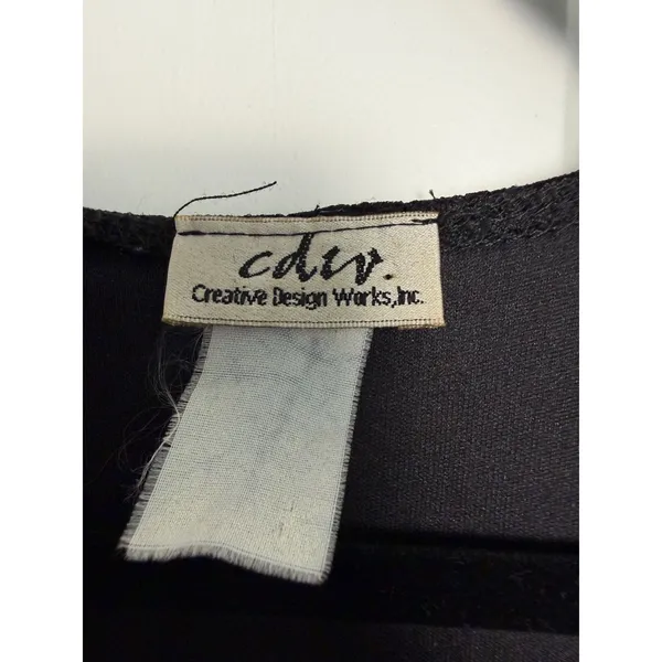 CDW Creative Design Vintage 90s Y2K Babydoll Lace Sleeveless Blouse Black Small - Image 4