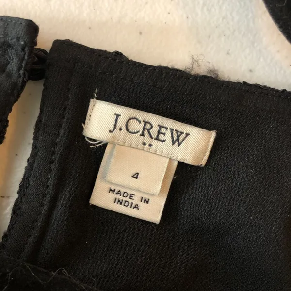 J Crew Womens Lace Tee Top Keyhole Back Scoop Neck Black 4 - Image 3