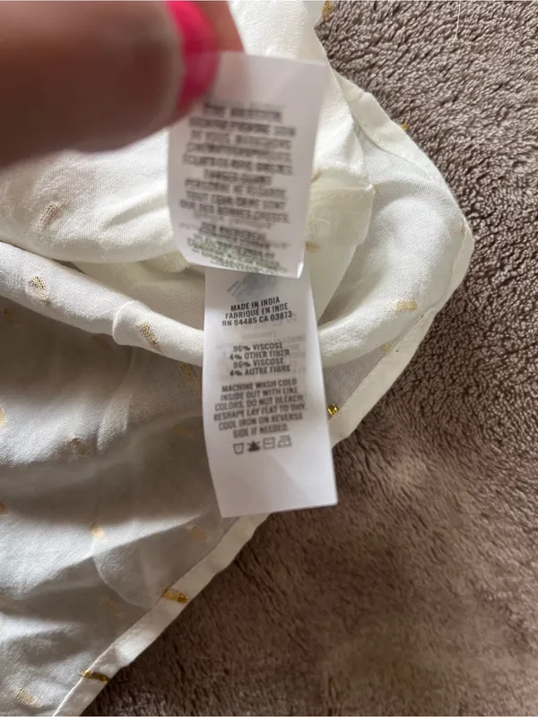 AERIE Gold & Cream Flowy Whimsical Sheer Linen Tank Top Women’s Sz XS EUC - Image 4