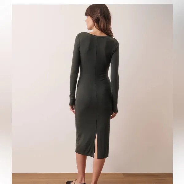 Marine layer Lexi Rib Long Sleeve Midi Dress size xs Double line - Image 2