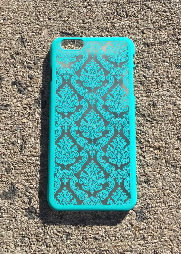iPhone 6Plus/ 6s Plus Fashion Flower Lace Shockproof Hard Case Teal - Image 4
