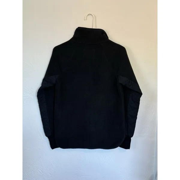 Abercrombie‎ & Fitch Black Quilted Snap Long Sleeve Black Sweatshirt Size XS - Image 7