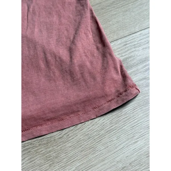 AERIE Cropped Keyhole Top short sleeve Burnt Orange/Rust distressed size M - Image 5