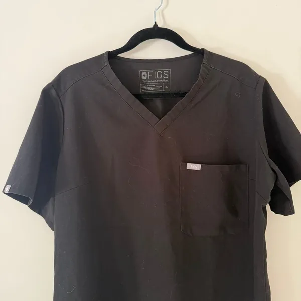 Figs Catarina One-Pocket Scrub Top‎ Black Size XL Scrub Shirt Short Sleeve - Image 2
