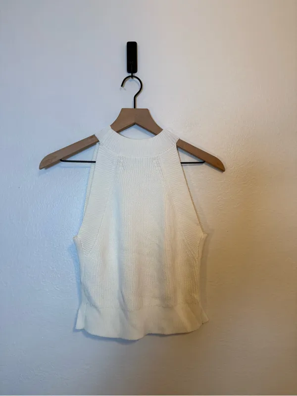 Wilfred Aritzia Crevier Ribbed Knit Halter Tank Top - Image 3