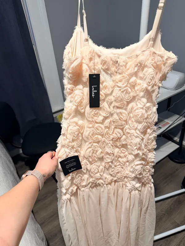 Lulus Cream Floral Dress - Image 2
