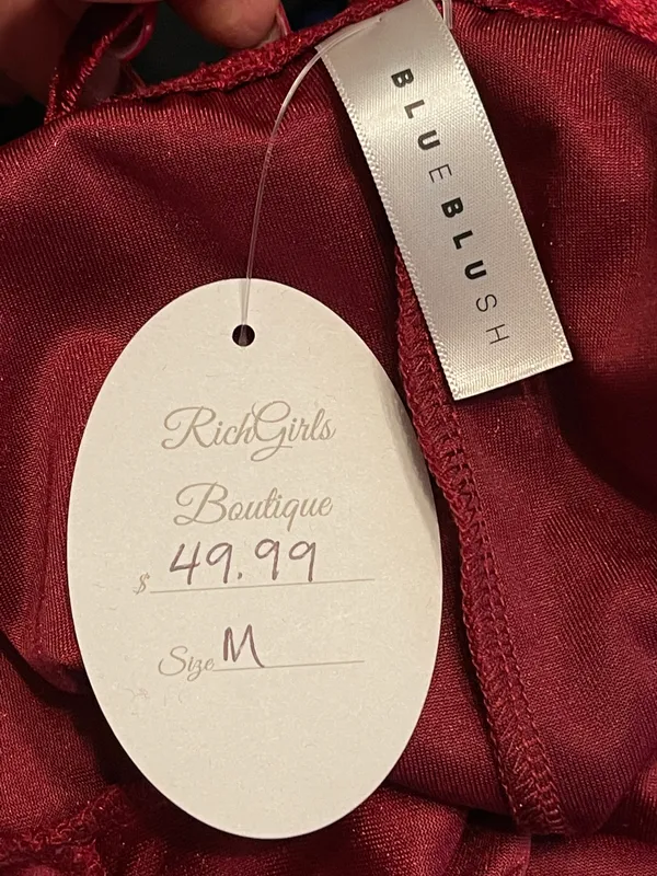 NWT Red crushed velvet mini dress, M - Image 3