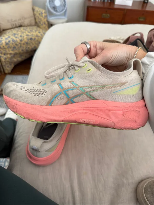 ASICS Women's White & Pink Athletic Running Shoes with Aqua Accents - Image 5