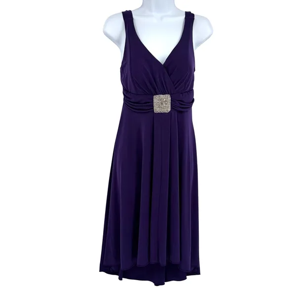 Enfocus Studio Y2K Babydoll Dress Sz 10 Rhinestone Buckle Cocktail McBling Glam - Image 2