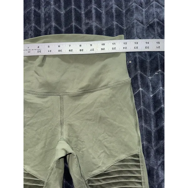 Alo Yoga Leggings Womens Green Moto High Rise Panel Activewear‎ Workout Size S - Image 7