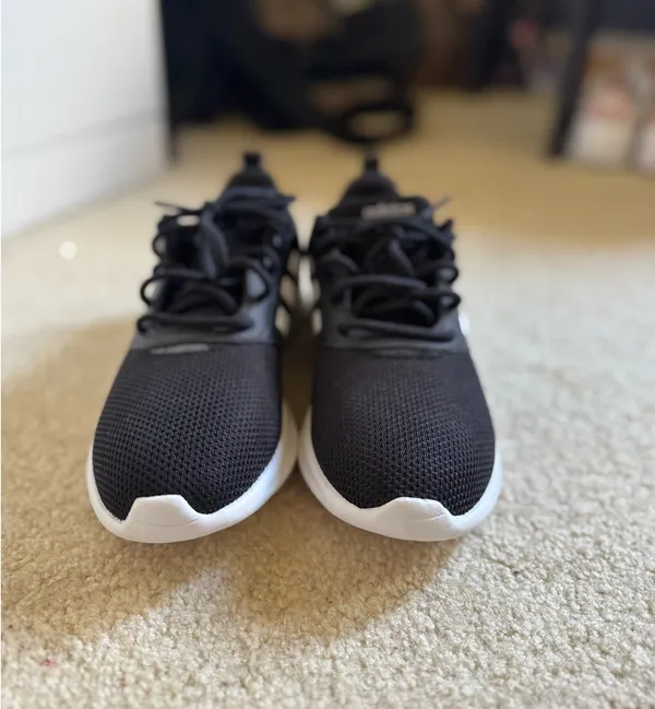Nike Cloudfoam Women’s Adidas Pure Black Low-Top Running Sneakers 7 - Image 3