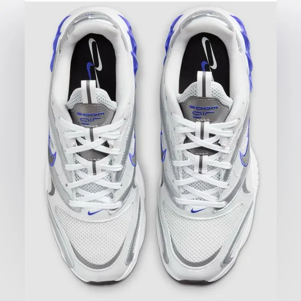 Nike Womens Zoom‎ Air Fire Metallic Silver/Blue Sneakers Size 10 - Image 3