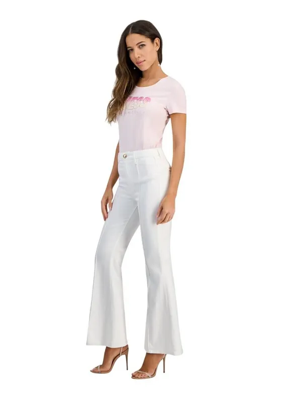 NWT Guess Eco Amanda Extra Flare Seamed Jeans W5GA1QD5N71 Calipso White 30x31 - Image 2