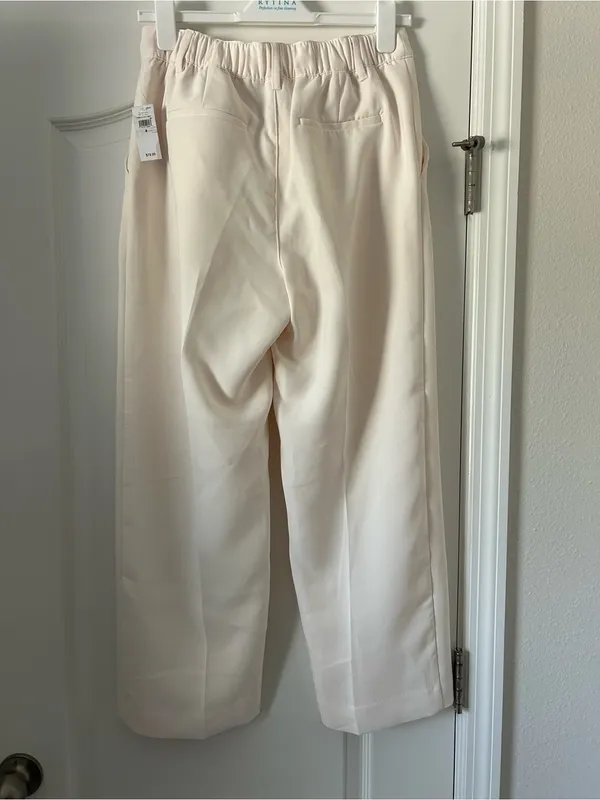 Gap Factory High Rise Easy Straight-Leg Crop Ankle Pants Back Elastic Waist - Image 10
