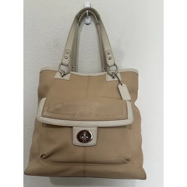 Coach Penelope Beige Tan Leather Tote Shoulder Bag F19264 Y2K - Image 3