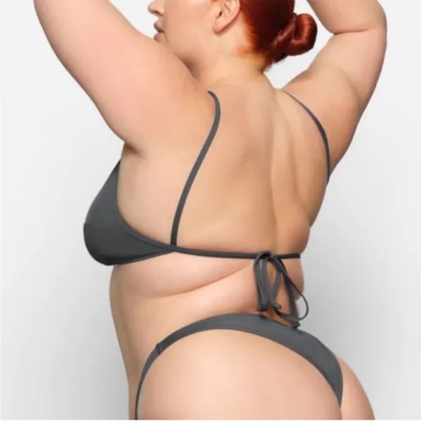 NWT Skims High Neck Swim Top Gunmetal Grey Large - Image 3