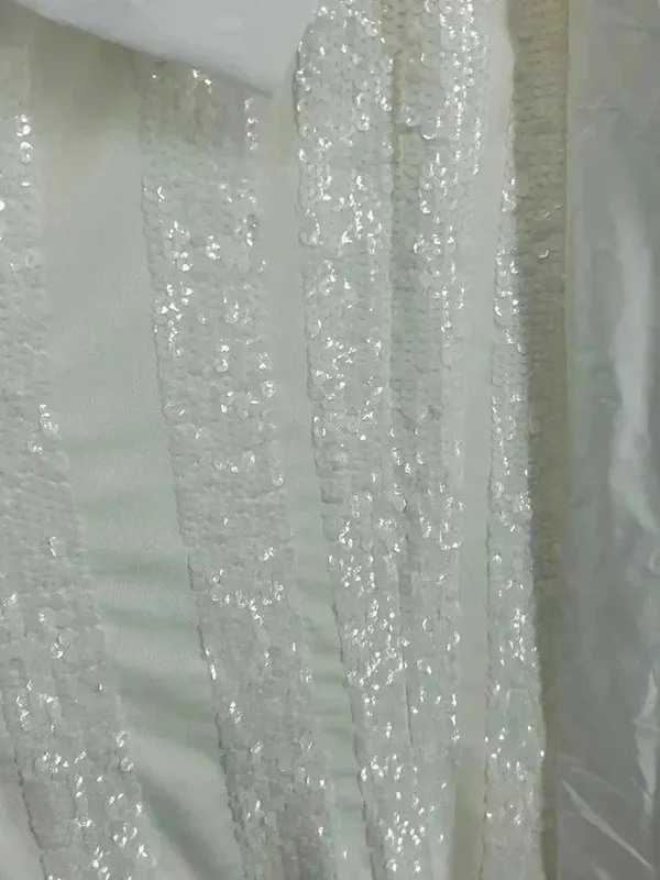 Rebecca Vallance Davina Bow Wedding Gown Ivory Mermaid Sequin Dress Sz 6 NWT - Image 5