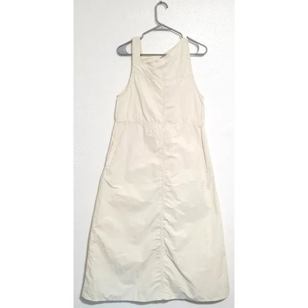 Zara Asymmetric Nylon Midi Dress Ecru White Size Small - Image 4