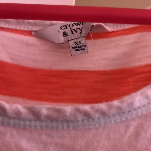Crown and ivy xl orange and white 3/4 sleeve women’s top - Image 2