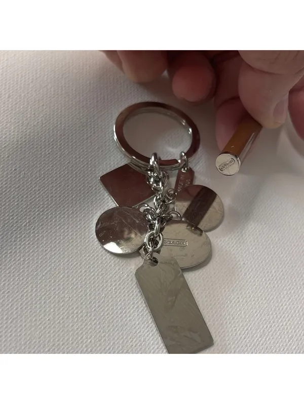 Coach Silver and Brown Logo Charms Keychain & Matching Pen NIP - Image 5