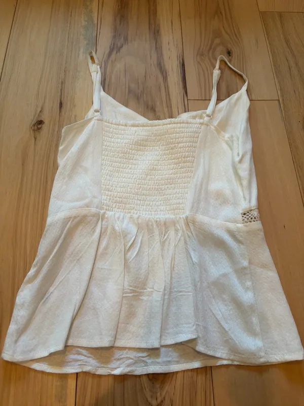 Idyllwind Miranda Lambert White Lace Inset Tie Front Cami Top XS - Image 2