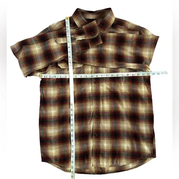 lumberjack chic Fall oversized buffalo plaid button down shirt 90s grunge M/L Size M - Image 13