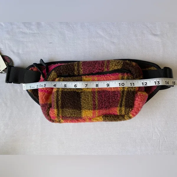 Women’s hands‎ free rectangular fanny pack pink plaid - Image 7