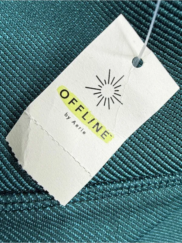 OFFLINE By Aerie Leggings Womens XLT Teal Ribbed High Rise Activewear NWT - Image 6
