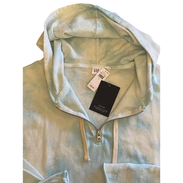GAP Tie Dye Sky Crop French Terry Zip Hoodie size Large - Image 7