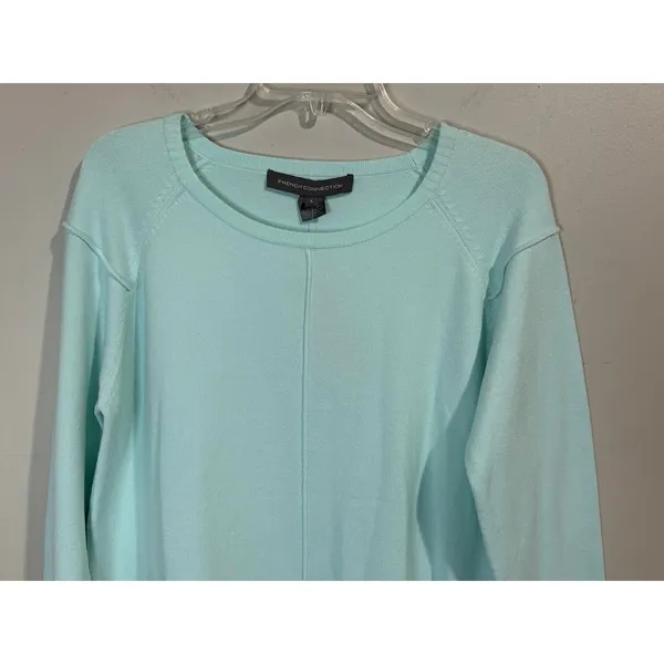 French Connection Sweater Small Mint Green‎ New High Low Crewneck Seam Front - Image 2