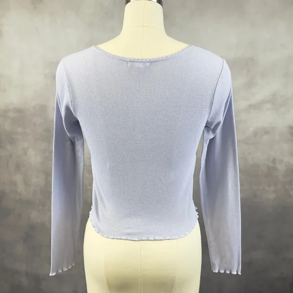 Stitch Pine Womens Waffle Knit Top Medium Purple Y2K‎ Soft Girl Fairy Grunge - Image 3