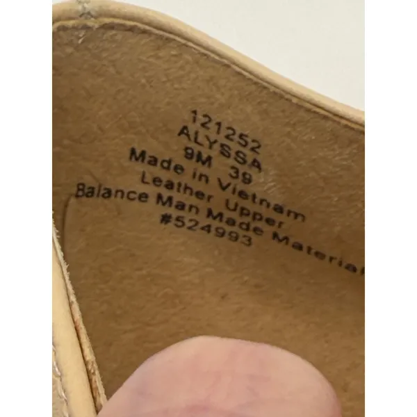 Michael Shannon Alyssa Flats Women‎ 9 Beige d'Orsay Pointed Toe Leather Preppy - Image 7