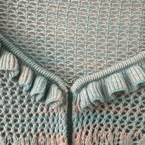 Urban Outfitters Open Knit Flyaway Cardigan XS‎ Boho Y2K Fairycore Crochet - Image 6