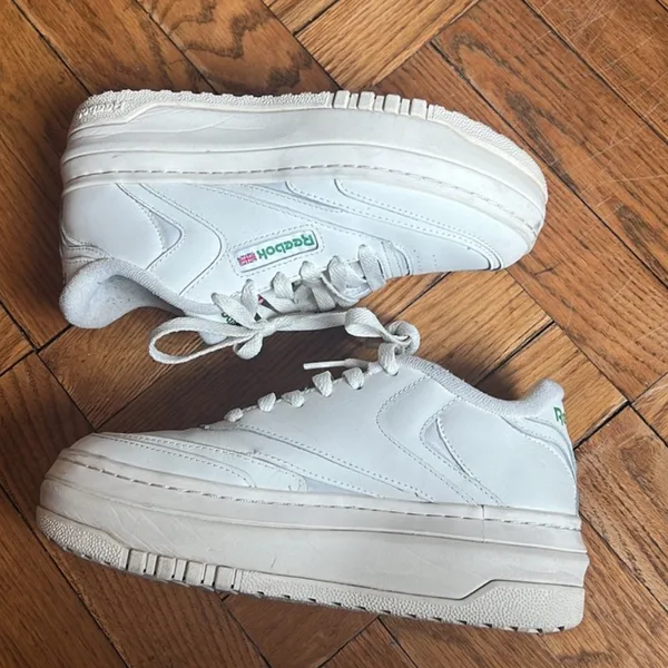 Reebok White Platform Sneakers - Image 3