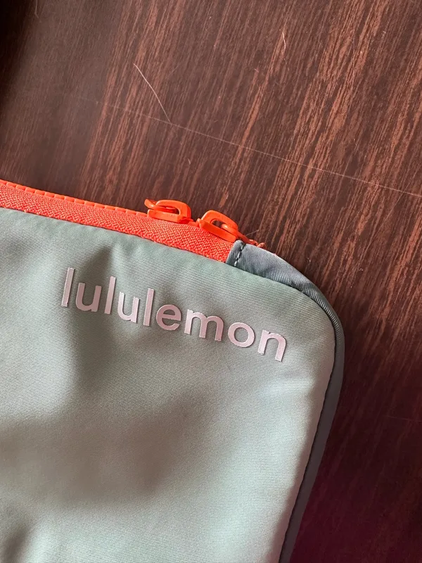Lululemon Crossbody Bag Sage Green, Gray and Orange Zip Adjustable Strap - Image 2