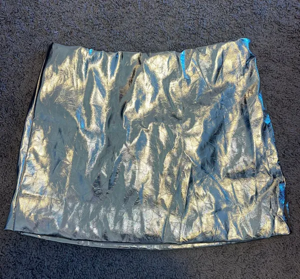 Missguided Gold Coated Mini Skirt - Image 3