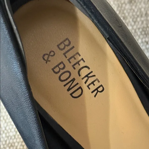 BLEEKER AND BOND Celeste Classic Black Leather Heels Pumps Size 8 - Image 10