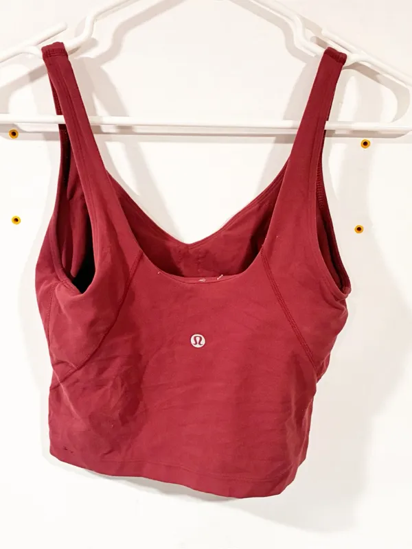 Lululemon Burgundy Red Align Cropped Tank Size 4 - Image 3